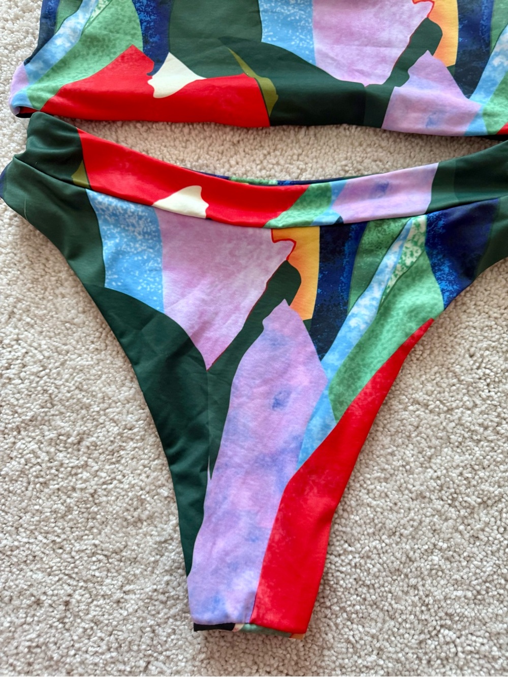 Colorblock Abstract Print Bikini Set - Picture 5 of 7